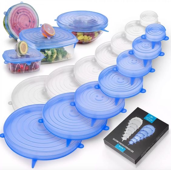 Jeu de 06 Couvercles élastiques pour garder vos couverts au frigo
